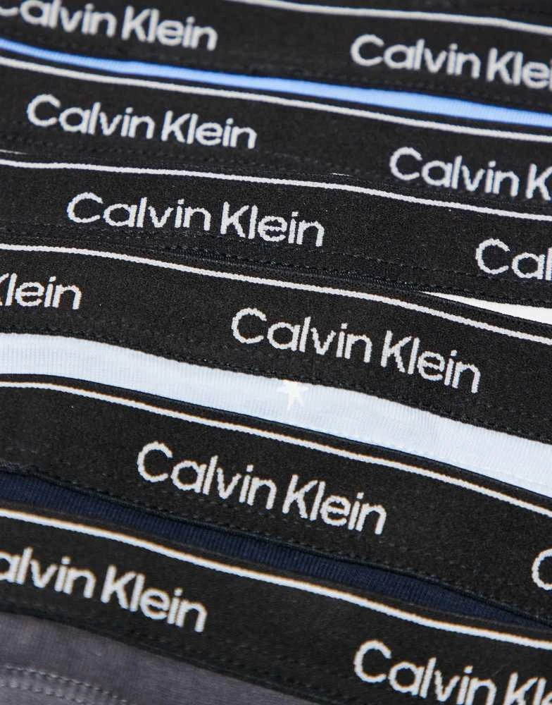 Calvin Klein Calvin Klein Icon Logo 7 pack thongs in white/blue with black waistbands 3