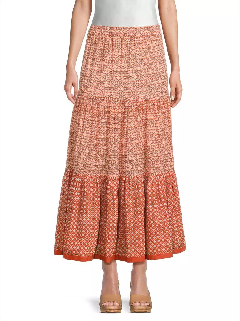 Ro's Garden Frilly Tiered Cotton Maxi Skirt 3