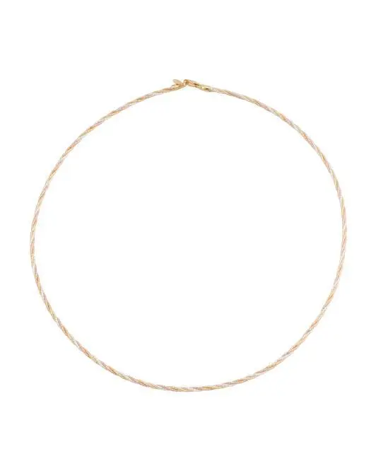 MIA FIORE Made In Italy Tri Color Gold Sterling Silver Twisted Omega Chain