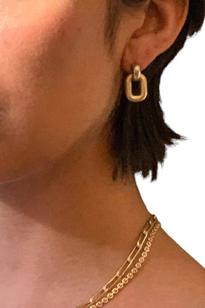 Laura Lombardi Greca Earrings In Brass 3