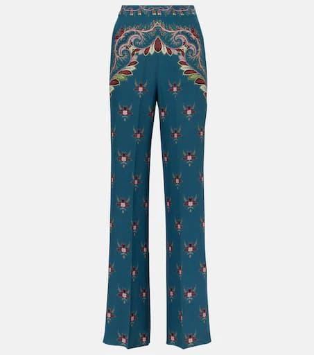 ETRO Floral printed silk flared pants 1