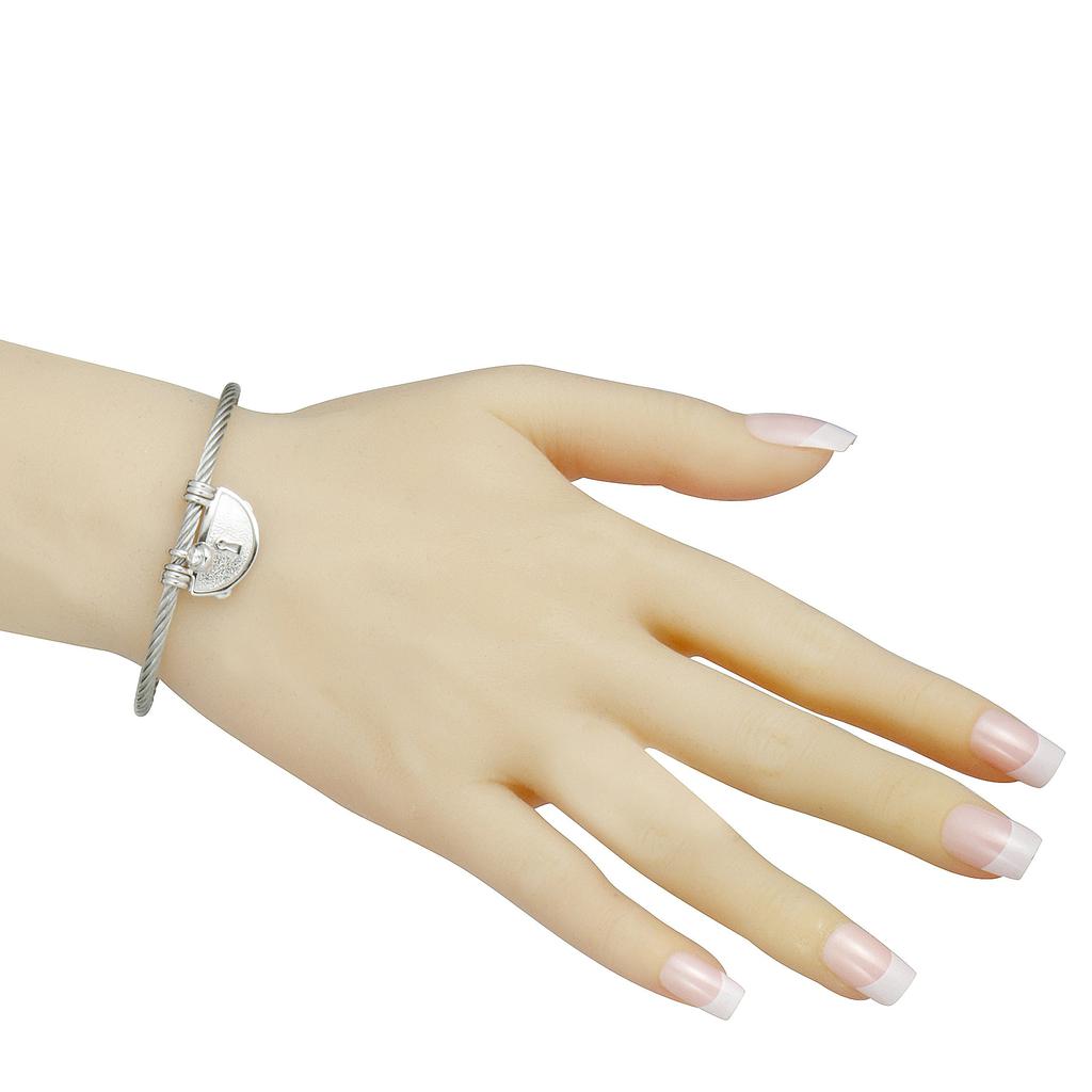 Charriol My Heart Sterling Silver and Cubic Zirconia Bangle Bracelet