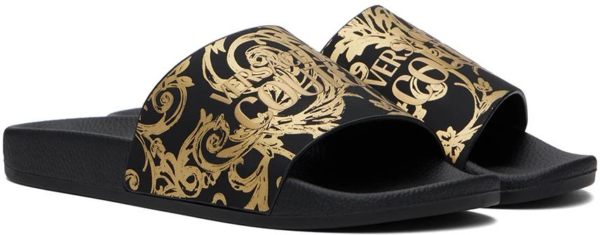 Versace Jeans Couture Black Watercolor Couture Slides 4