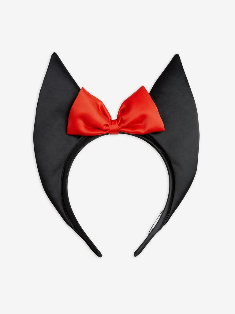Mini Rodini Mini Rodini Girls Bat Ears Satin Headband in Black