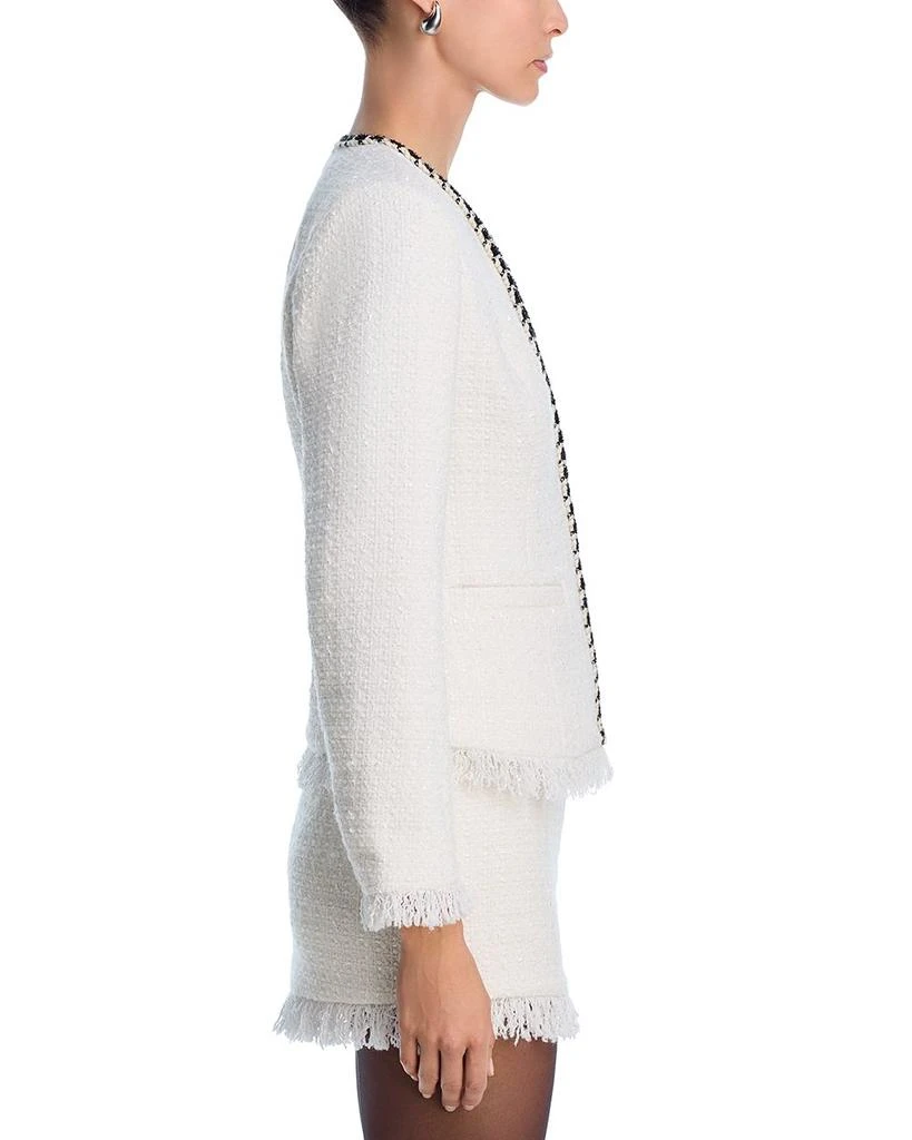 AQUA Tweed Fringe Trim Jacket 4