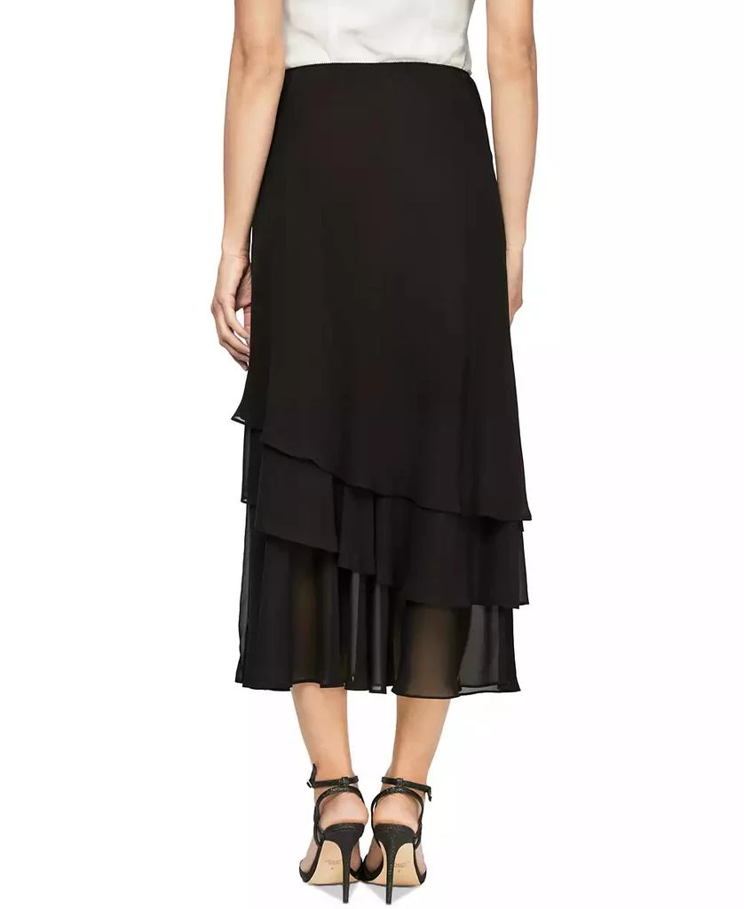 Alex Evenings Skirt, Tiered Chiffon Midi 2