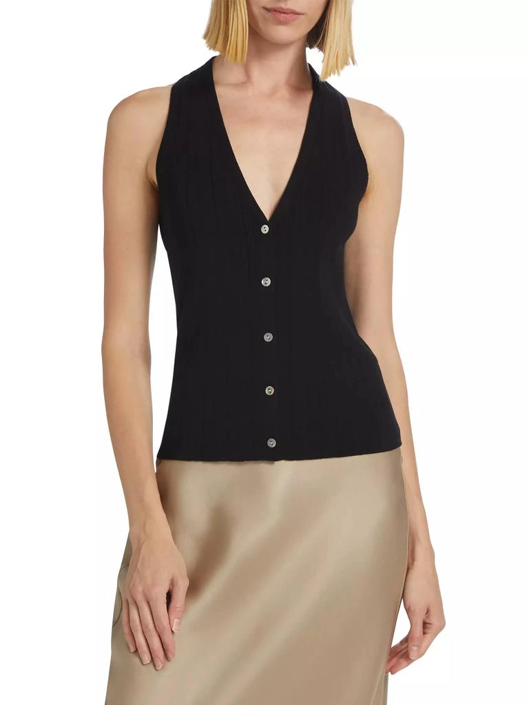 Vince V-Neck Cotton-Blend Vest 3