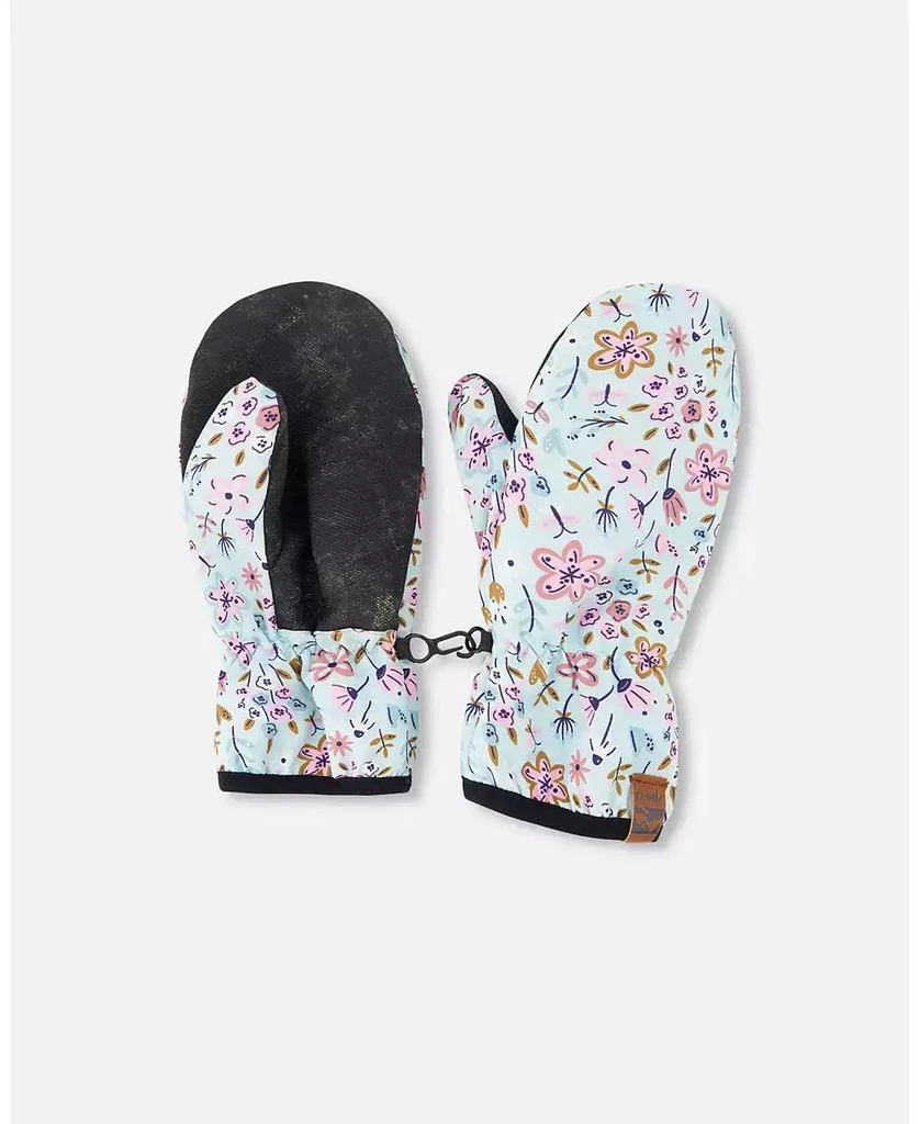 Deux par Deux Girl Mid-Season Mittens in Polyester Mini Flower Print