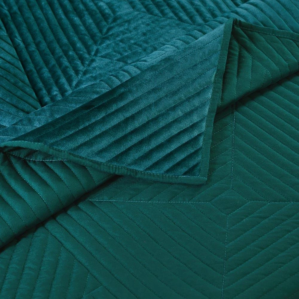 BreeBe Riviera Velvet Teal Quilt Set 3-Piece Full/Queen 4
