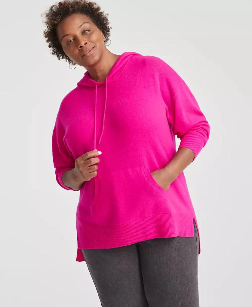 Charter Club Plus Size Cashmere Drawstring Hoodie, Created for Macy's 1