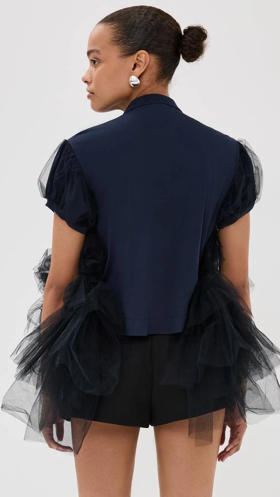 Simone Rocha Puff Sleeve Tulle Frill Polo Shirt 2