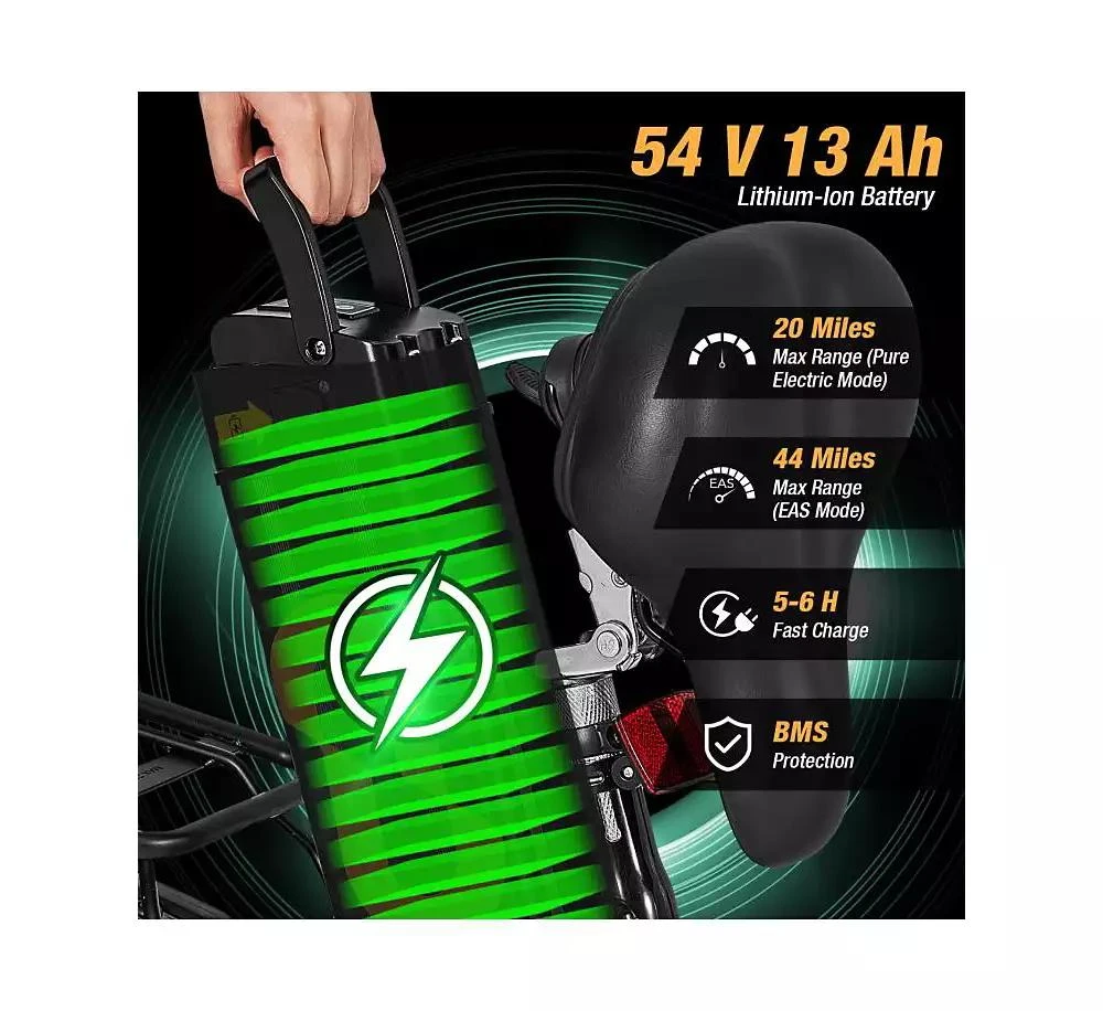 Hitway Folding Electric Bicycle for Adults with 20-Inch Fat Tires Snow E-Bike 5