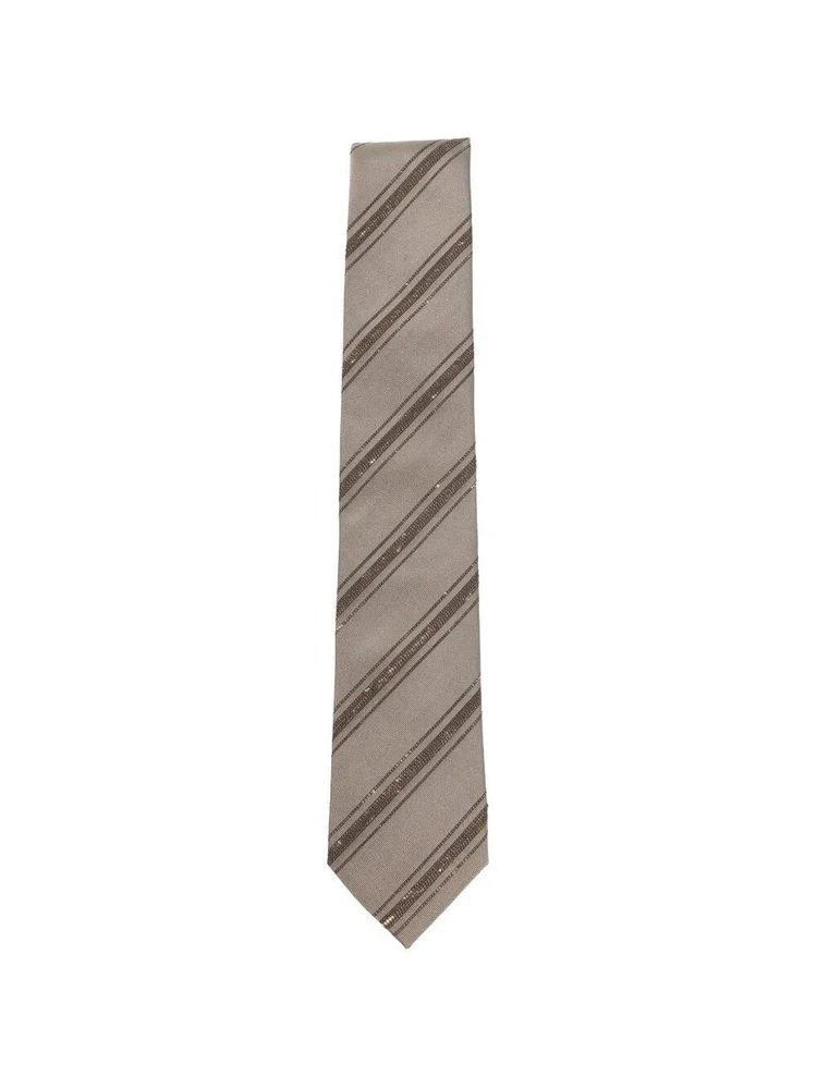 Brunello Cucinelli Brunello Cucinelli Slubbed Stripes Tie
