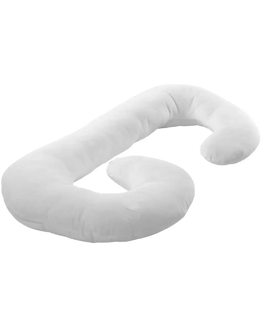Cheer Collection Hypoallergenic Down Alternative Total Body J Shaped Pregnancy Pillow 5