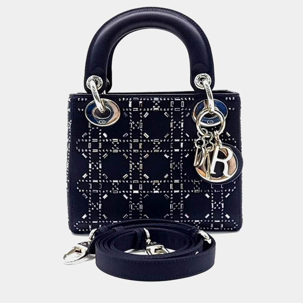 Dior Dior Dark Navy Blue Satin Mini Lady Dior Tote Bag 7