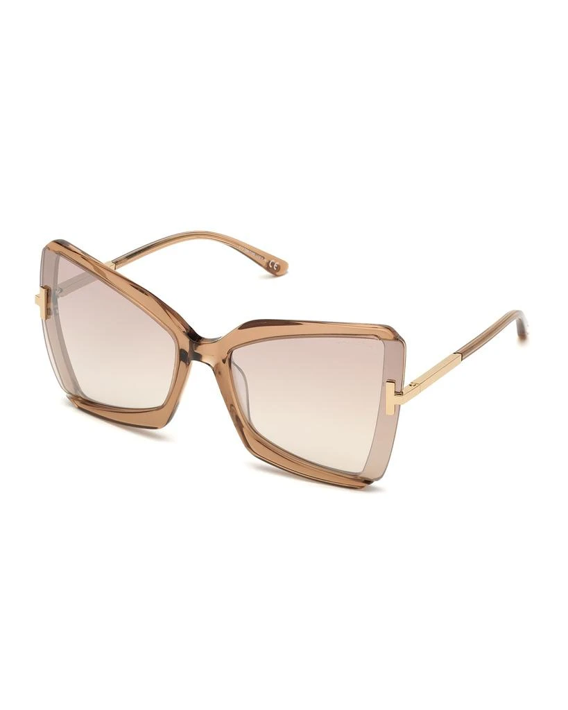 Tom Ford Gia Semi-Rimless Butterfly Sunglasses 1
