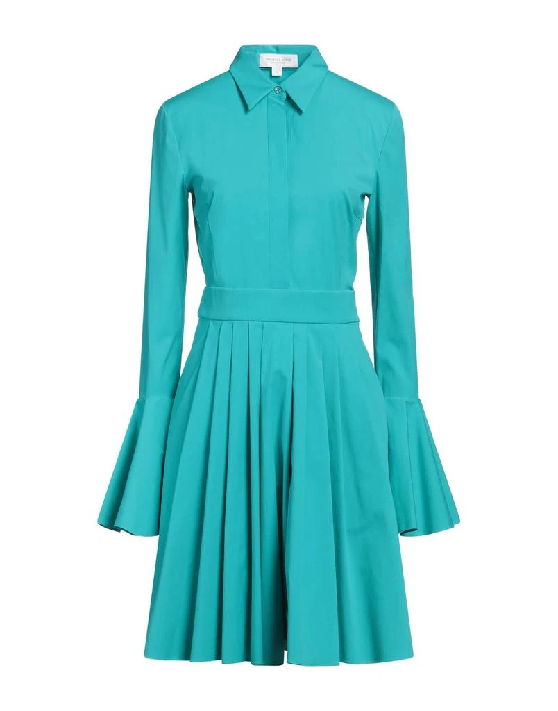 slim fit dress slacks MICHAEL KORS Womens Green Lace Elastic Waist Curved Hem Lined Short Sl   Bobbi + Bricka