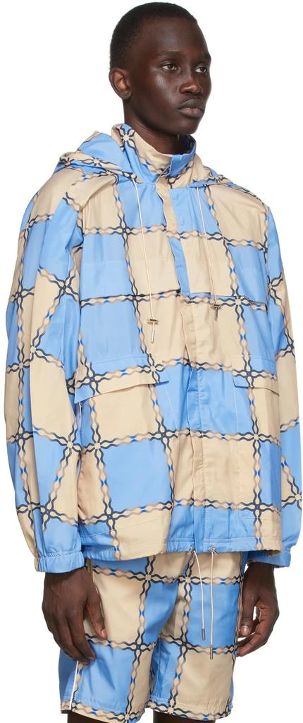 Ahluwalia Blue 
Beige Check Raincoat 2