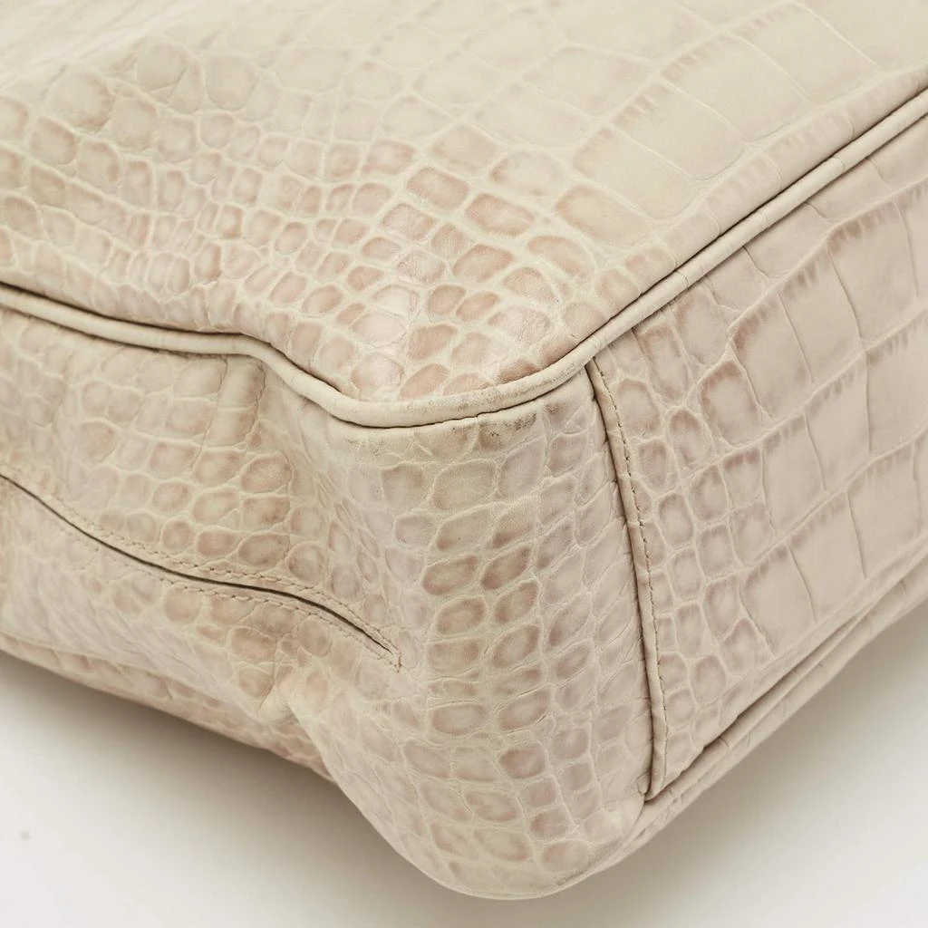 Furla Furla Light Beige Croc Embossed Leather Practica Tote 13