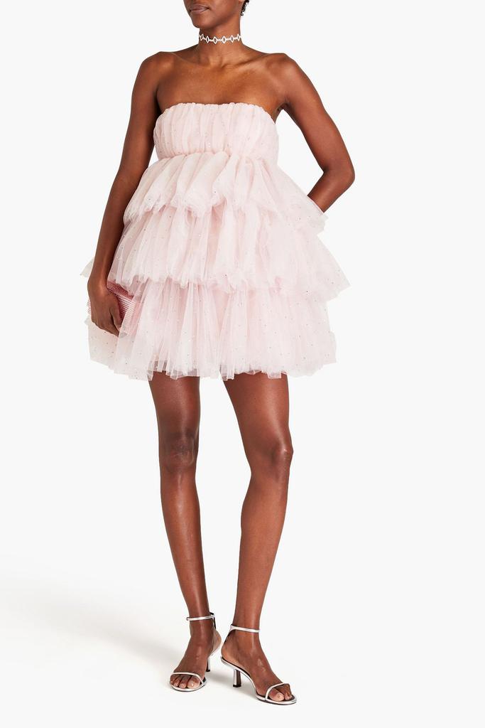 ROTATE Birger Christensen Carlosa tiered embellished tulle mini dress