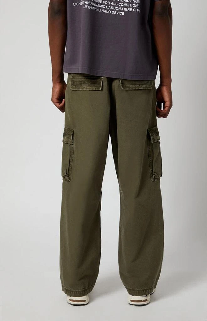 PacSun Olive Ripstop Extreme Baggy Cargo Pants 4