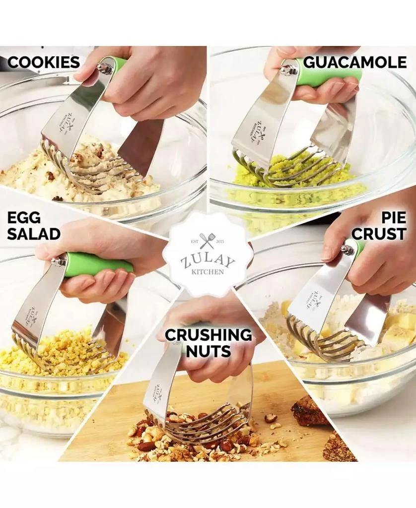 Zulay Kitchen Stainless Steel Dough Blender, Pastry Cutter, Heavy Duty Pastry Blender and Dough Cutter with Blades 4