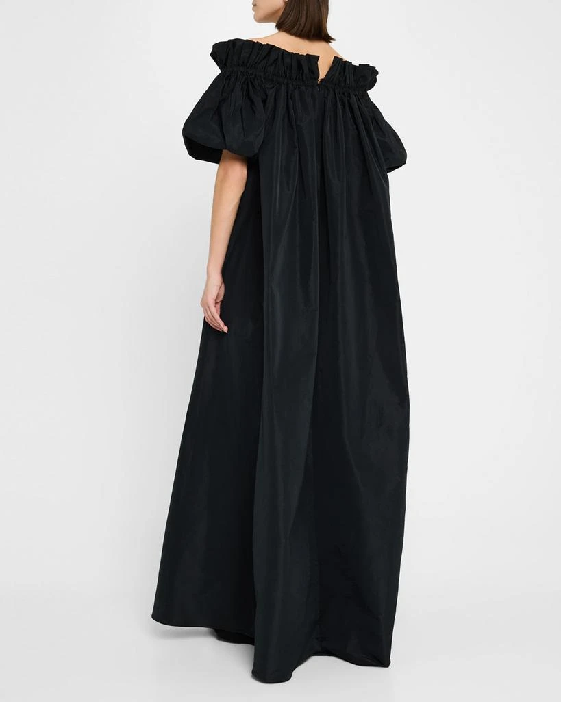 Teri Jon Off-Shoulder Taffeta & Crepe Cape Gown 3
