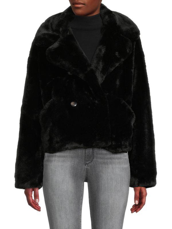 NOIZE Loretta Faux Fur Peacoat