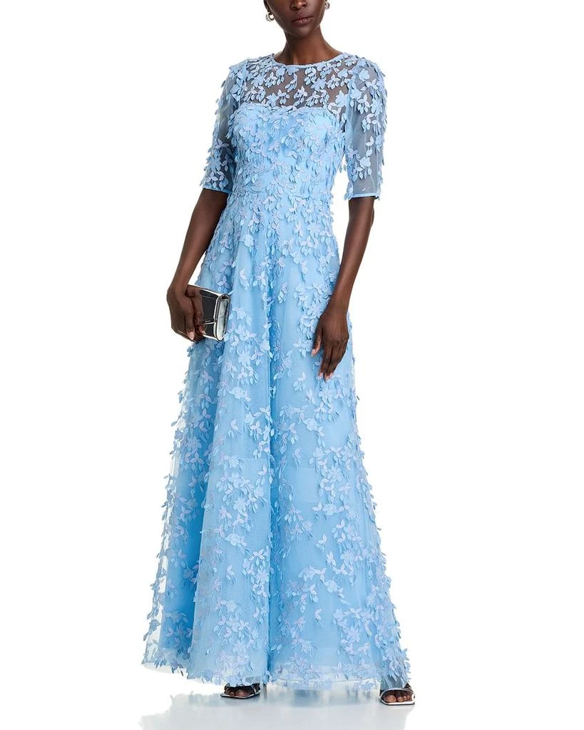 Teri Jon Tulle 3D Petal A Line Gown 2