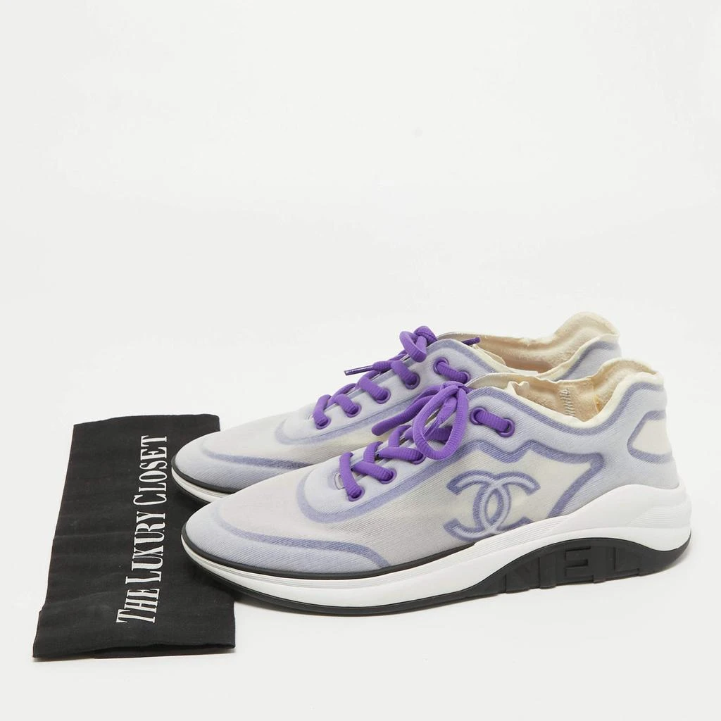Chanel Chanel Purple/White Mesh Interlocking CC Logo Sneakers Size 40.5 9