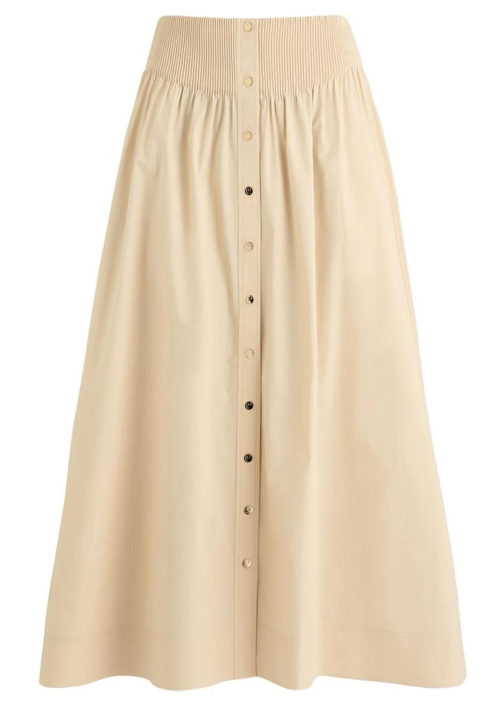 Tory Burch Stretch-cotton poplin midi skirt 1