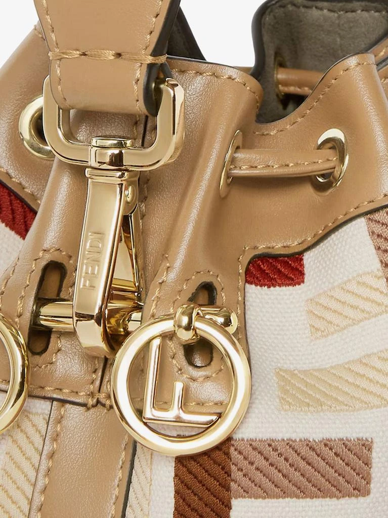 Fendi Mon Tresor FF jacquard fabric and leather bucket bag 5