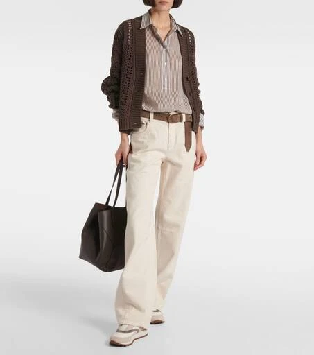 Brunello Cucinelli Monili leather-trimmed sneakers 3