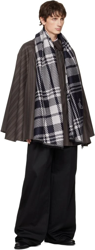 Vivienne Westwood Black 
Gray Tartan Scarf 3