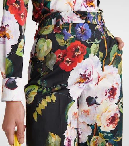 Dolce 
Gabbana Floral cotton-blend wide-leg pants 4