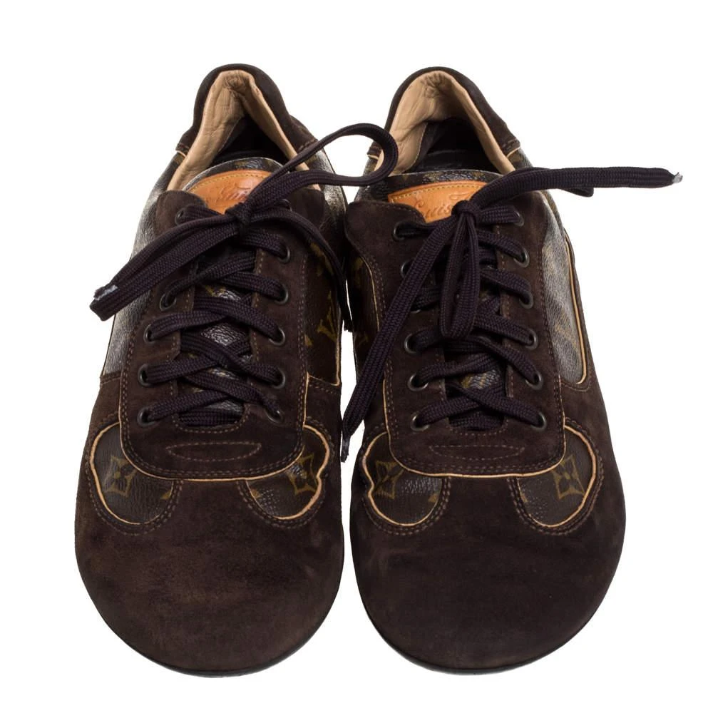 Louis Vuitton Louis Vuitton Brown Monogram Canvas And  Suede Sneakers Size 43.5 3
