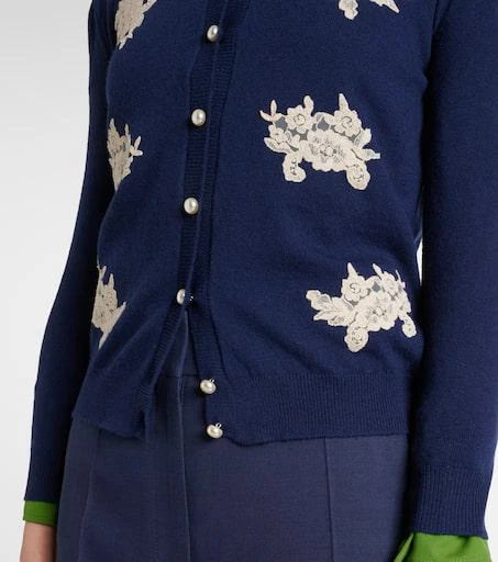 Valentino Lace-trimmed virgin wool cardigan 5