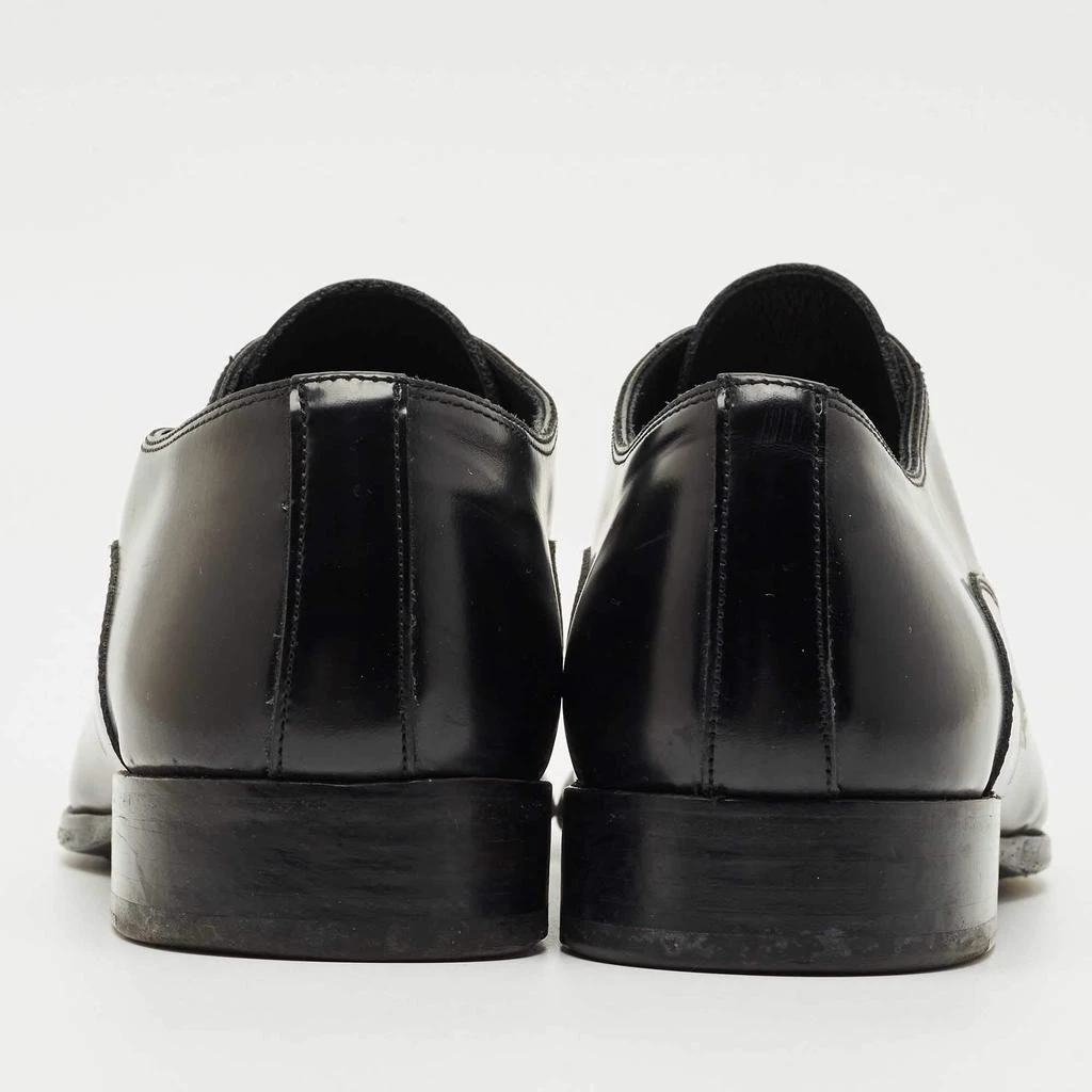 Alexander McQueen Black Brogue Leather Oxfords Size 43 Alexander McQueen Black Leather Lace Oxford Size 43 – On  main image 2
