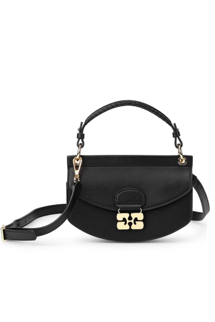 Ganni Black Nano Butterfly Top Handle Bag - Crossbody Bags