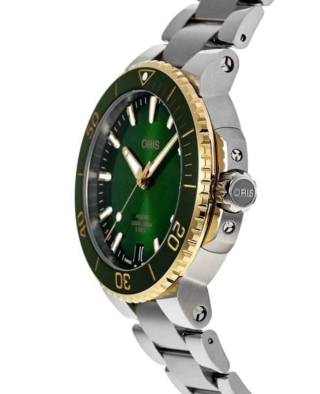 Oris Oris Aquis Date Green Dial Yellow Gold 
Steel Men
s Watch 01 400 7769 6357-07 8 22 09PEB 3