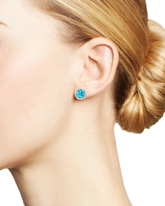 Bloomingdale's Blue Topaz & Diamond Stud Earrings in 14K White Gold - 100% Exclusive 2