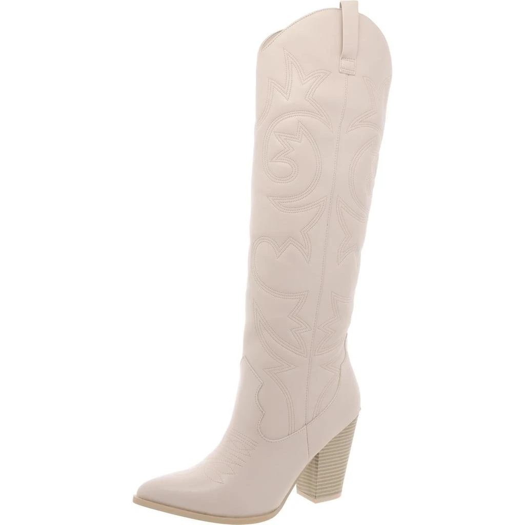 Steve Madden Lincoln Womens Faux Leather Block Heel Knee-High Boots 4