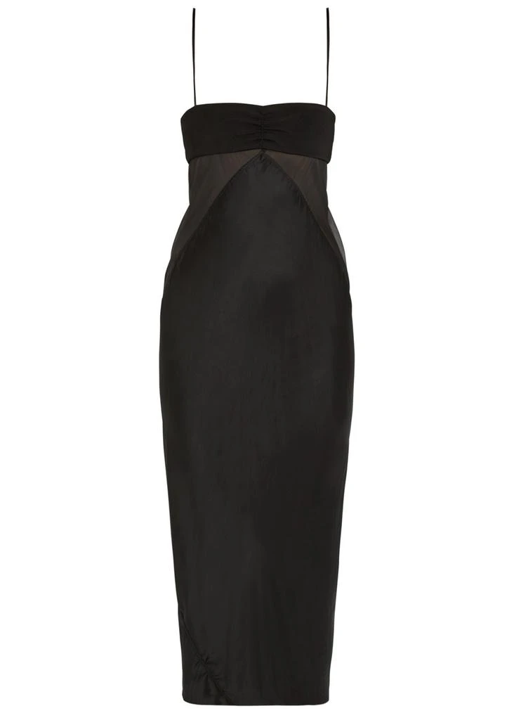 Rick Owens Panelled satin midi slip dress