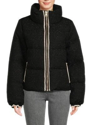 Nicole Benisti Kensington Speckled Wool Blend Puffer Jacket 1