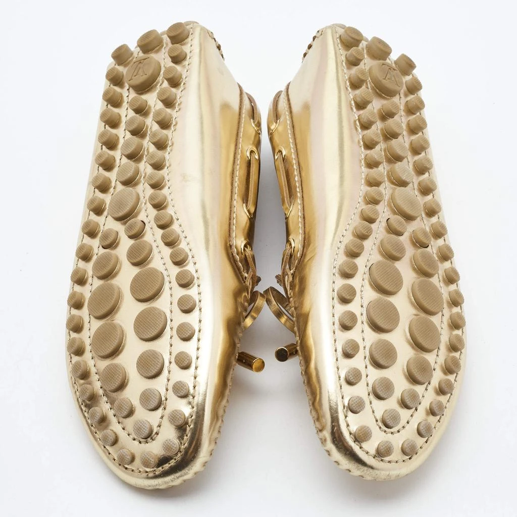 Louis Vuitton Louis Vuitton Gold Leather Gloria  Loafers Size  35 6