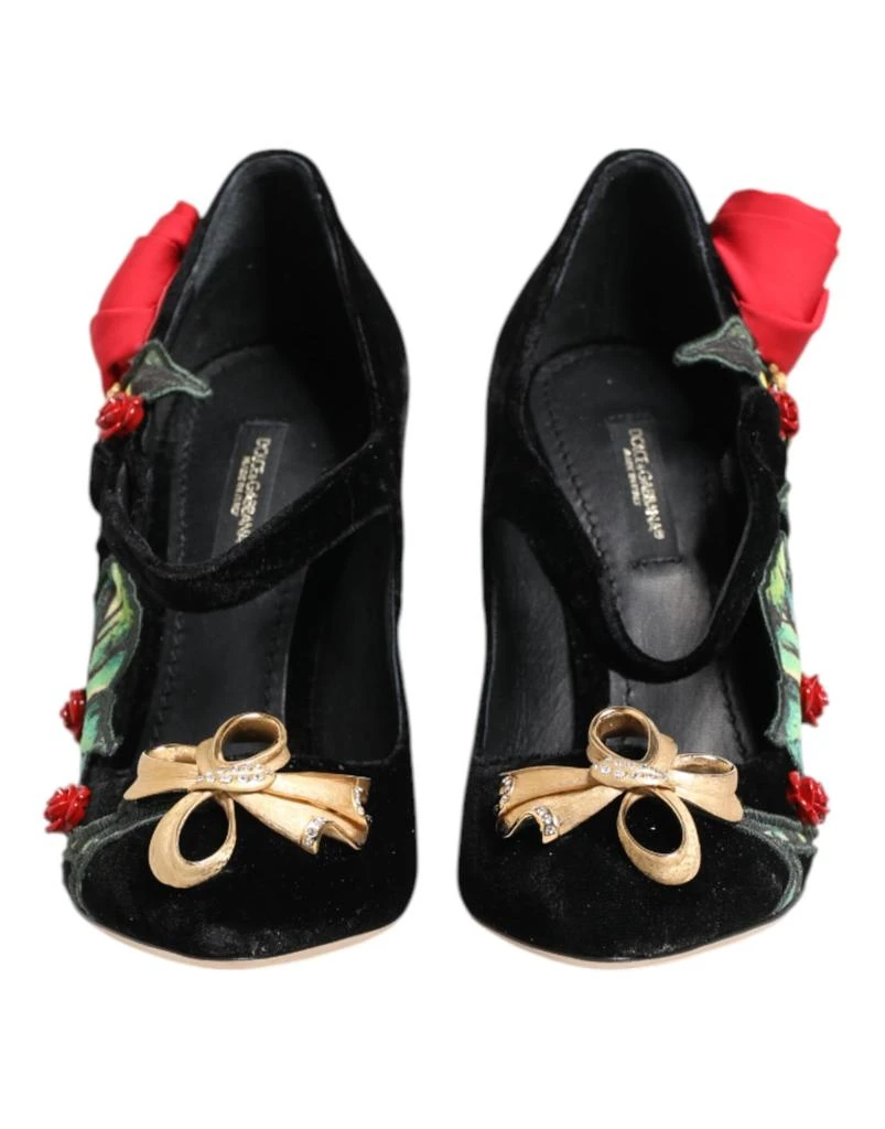 Dolce 
Gabbana Roses Crystal Brooch Mary Jane Women
s Shoes 3