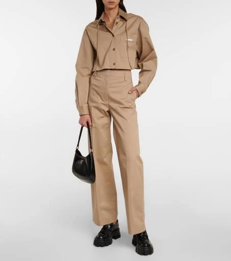 Prada Cropped cotton-blend gabardine jacket 2