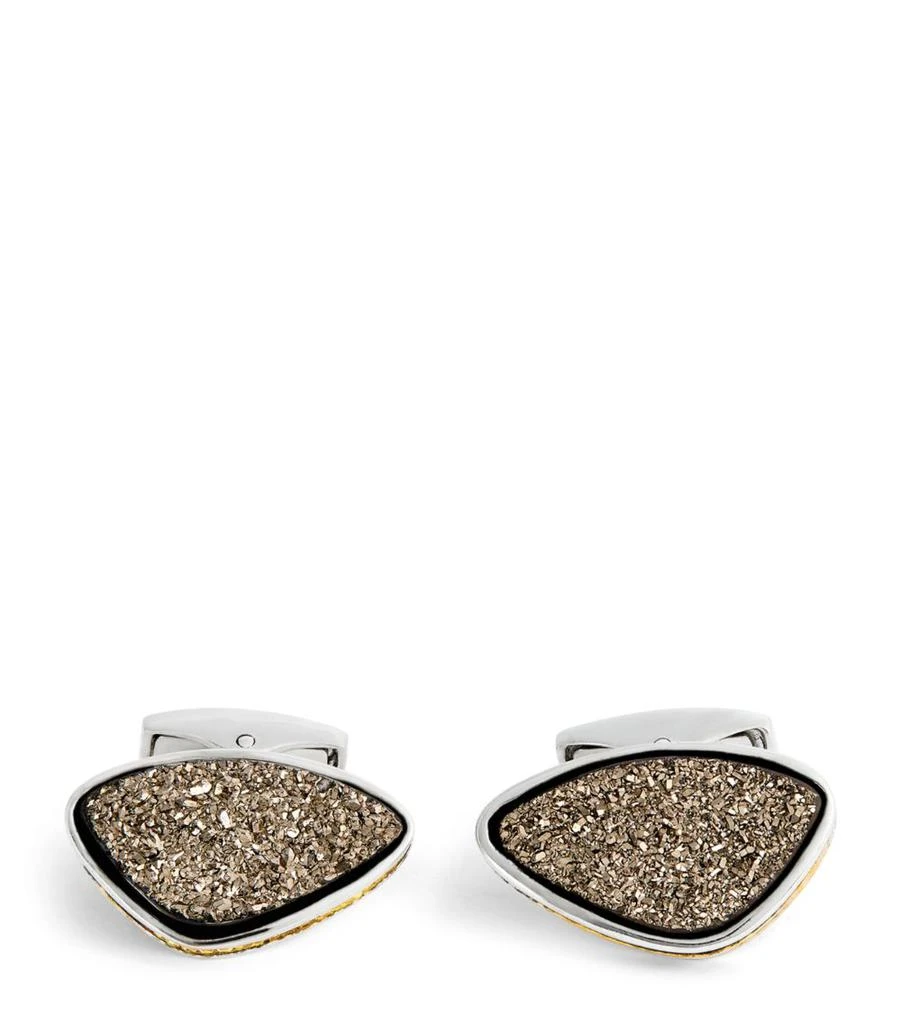 Tateossian Sterling Silver and Drusy Cufflinks 1