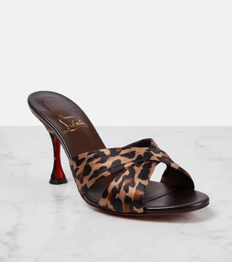 Christian Louboutin Nicol is Back 85 leopard-print satin mules 6