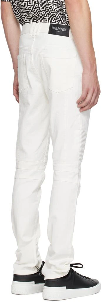 Balmain White Biker Jeans 3